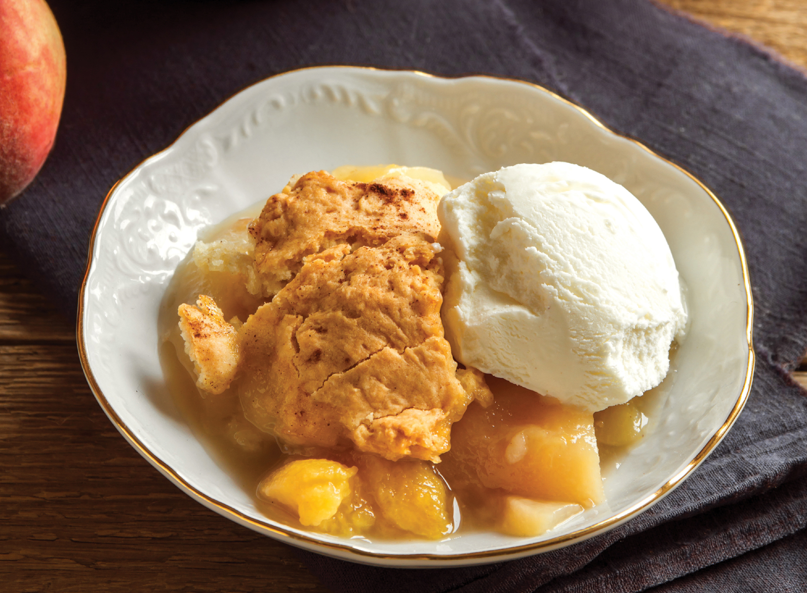 Old Fashioned Peach Cobbler - Grit